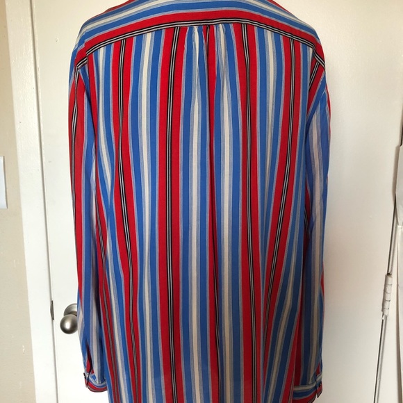 Jones New York Red/Cobalt Blue/White Blouse - Picture 5 of 8
